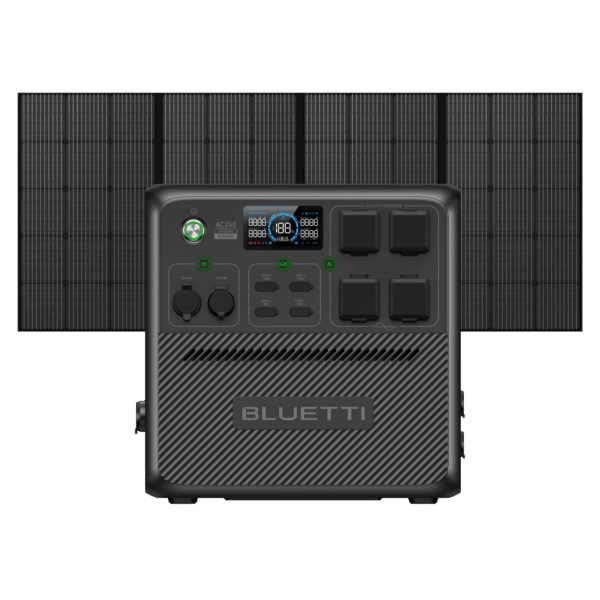 BLUETTI AC240 Tragbare Powerstation | 2400 W 1536 Wh, AC240+PV350 | 2400W 1536Wh | 350 W Solar-Kit