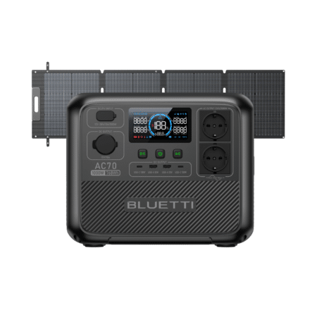 BLUETTI AC70 Powerstation | 1.000 W 768 Wh - BLUETTI DE, AC70+SP120L | 1000W 768Wh 120 W Solar-Kit