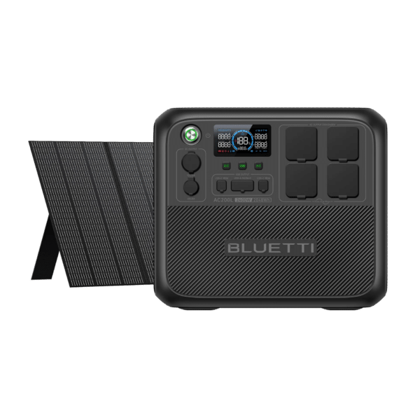 BLUETTI AC200L Tragbare Powerstation | 2400 W 2048 Wh, AC200L+PV350 | 2400 W 2048 Wh 350W Solar Kit